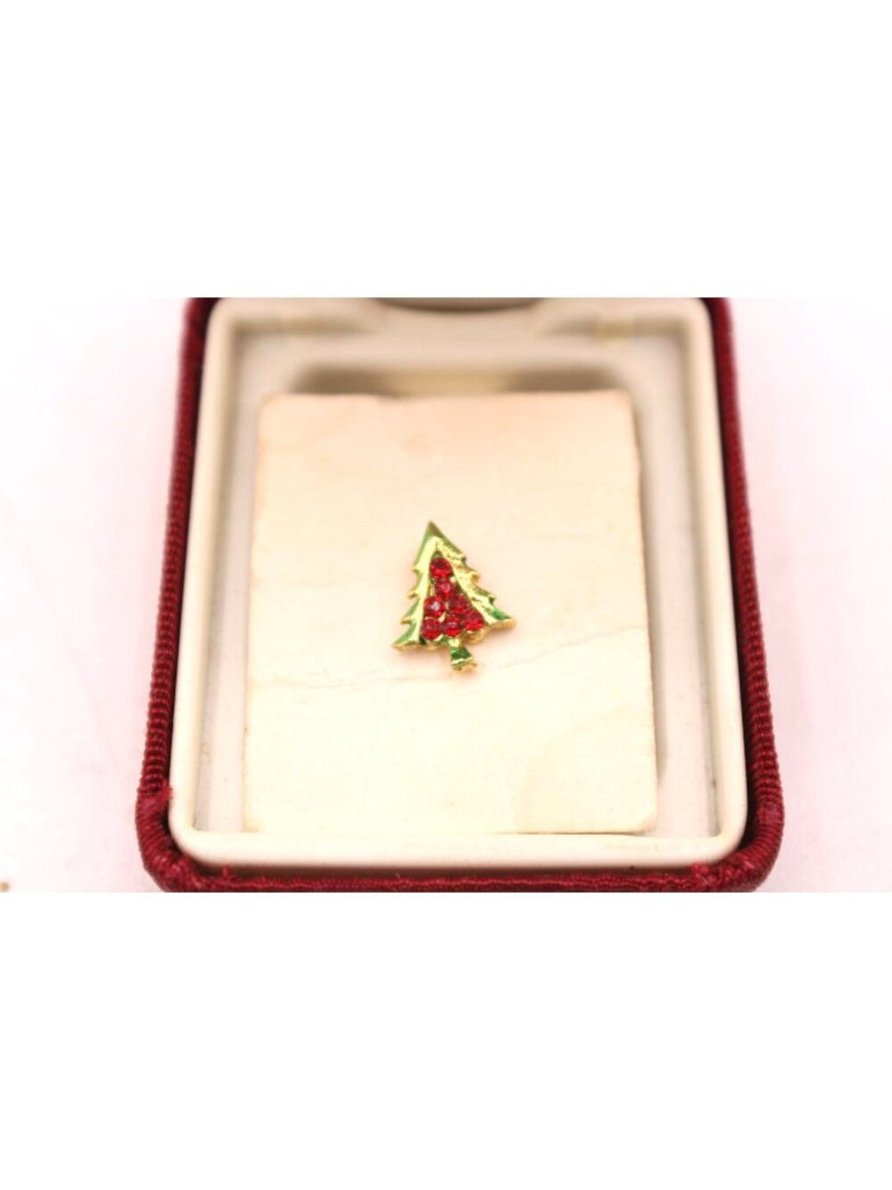 14K Gold Christmas Tree Tie Tack Lapel Hat Pin Dixelle Vintage Holiday Festive